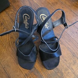 Candie's Sleek Black Strappy Heels